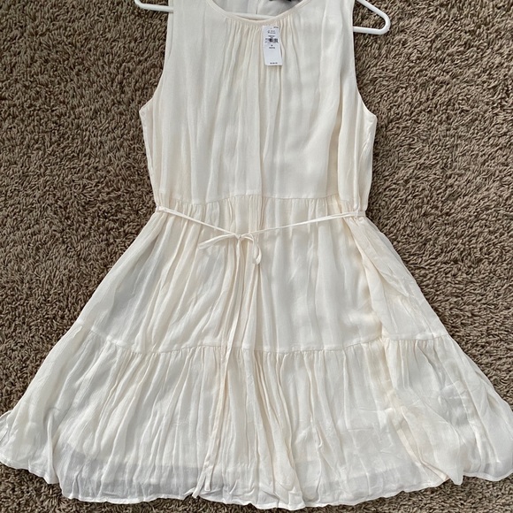 NWT Banana Republic Petite Medium White Tiered Mini Dress - Picture 2 of 14